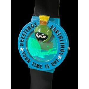 1993 Looney Tunes Marvin the Martian Greeting Earthlings 3D Watch New Battery